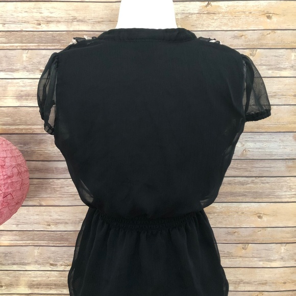 Black Ruffle Blouse - Picture 2 of 2